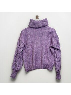 Pulse Suéter Cuello Alto Punto Trenzado Lavanda Mujer Talla XS